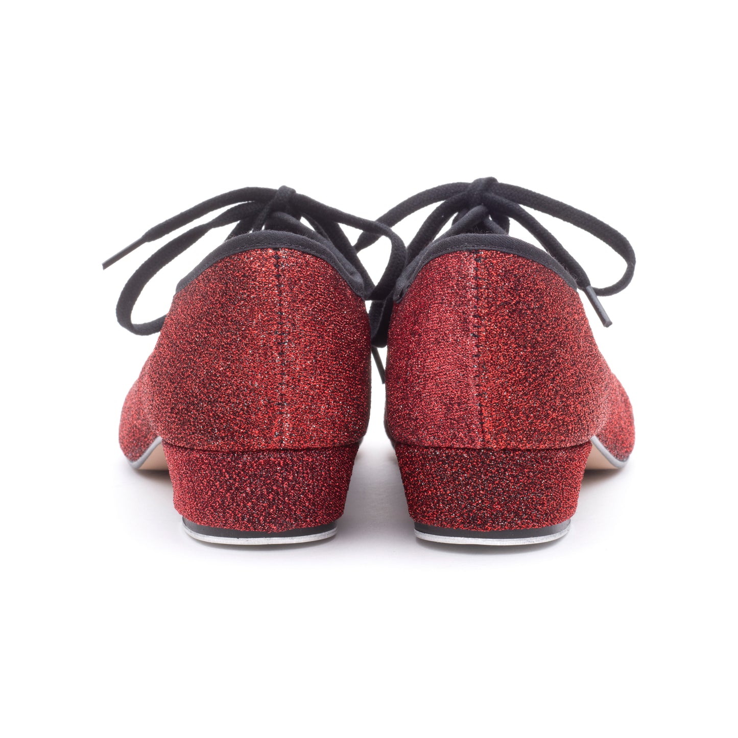 Red Glitter Low Heel Tap Dance Shoes With Heel and Toe Plates