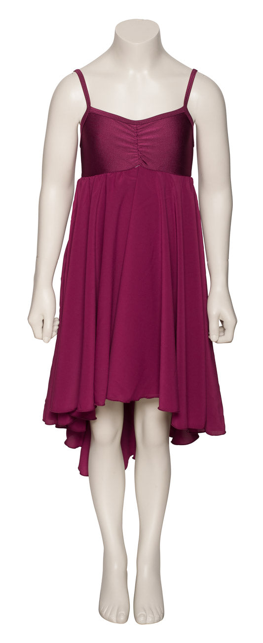 Burgundy All Sizes Plain Lyrical Dress Contemporary Ballet Dance Costume
