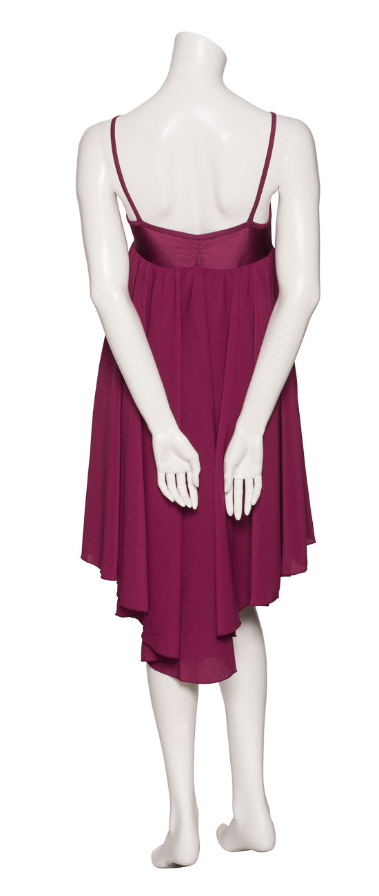 Burgundy All Sizes Plain Lyrical Dress Contemporary Ballet Dance Costume
