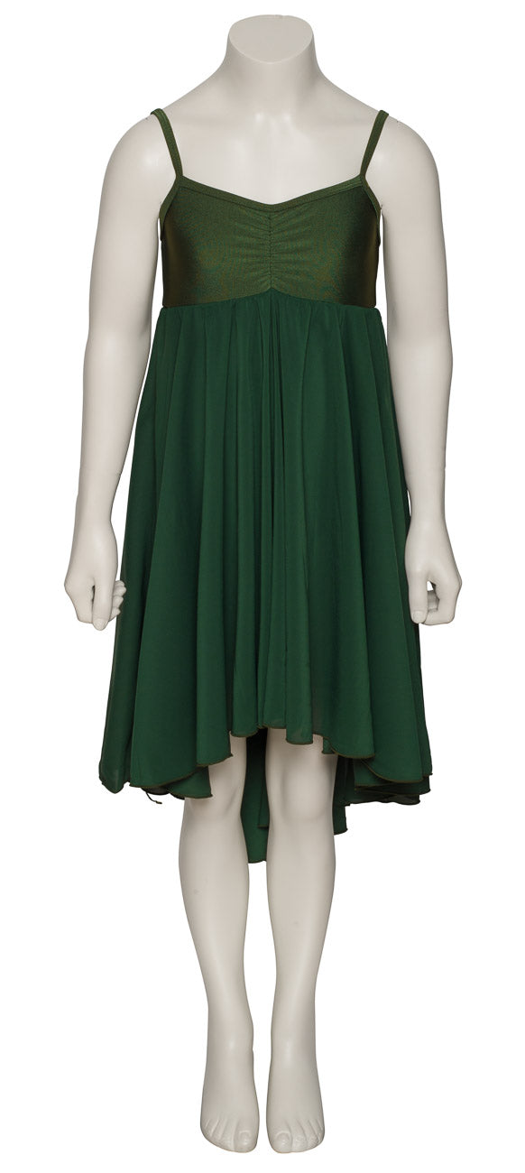Forest Green All Sizes Plain Lyrical Dress Contemporary Ballet Dance Costume