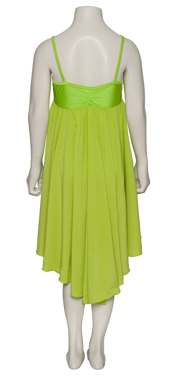 Lime Green All Sizes Plain Lyrical Dress Contemporary Ballet Dance Costume