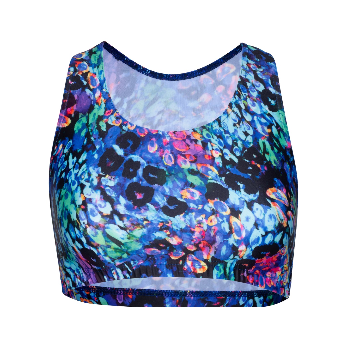 KCTN-5 All Colours and Sizes Variety Of Festival Multi Coloured Print Racer Back Dance Fitness Gym Crop Top
