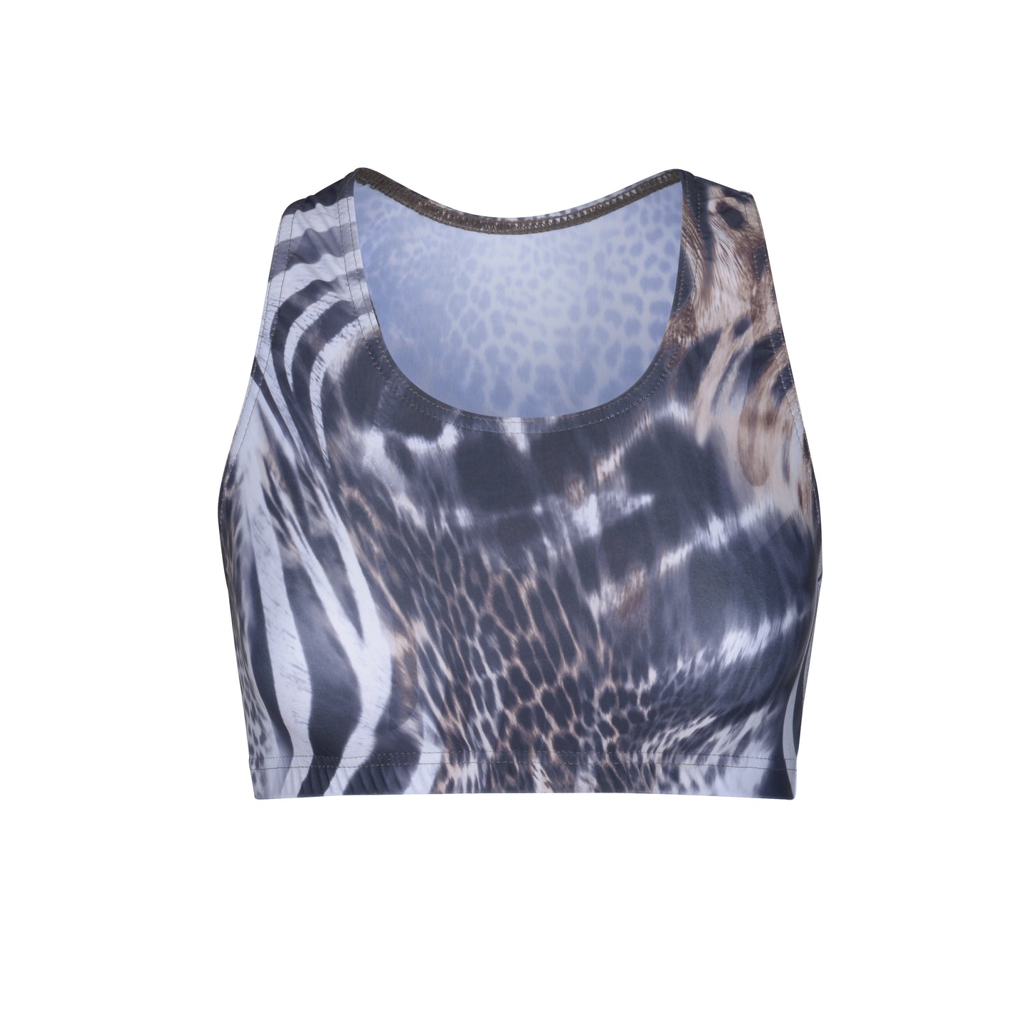 KCTP-5 All Colours and Sizes ANIMAL PRINT Racer Back Dance Fitness Gym Crop Top