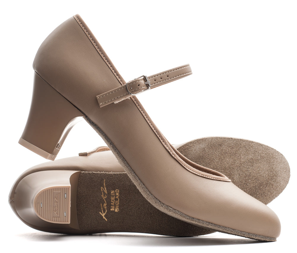 Tan PU Suede Sole Showtime Stage Dance Shoes 2 Inch Heel