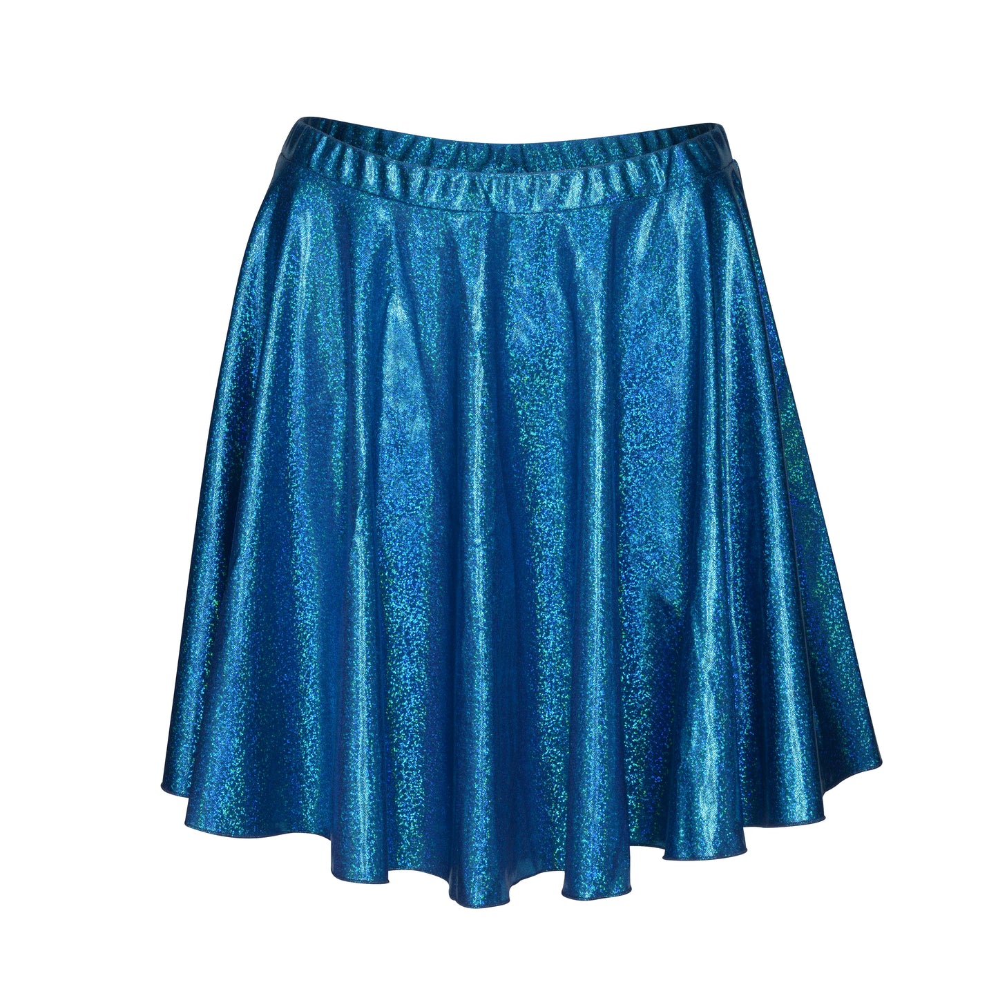 KDSK01 Girls and Women's Sparkly Hologram Pull On Circular Dance Skirt