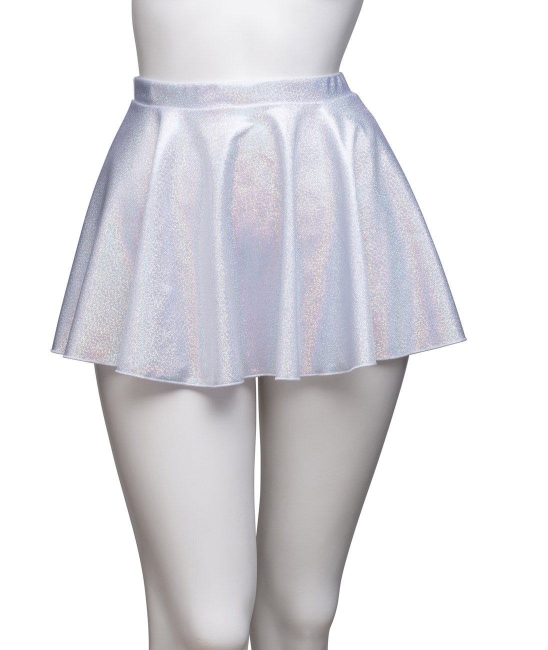 KDSK01 Girls and Women's Sparkly Hologram Pull On Circular Dance Skirt