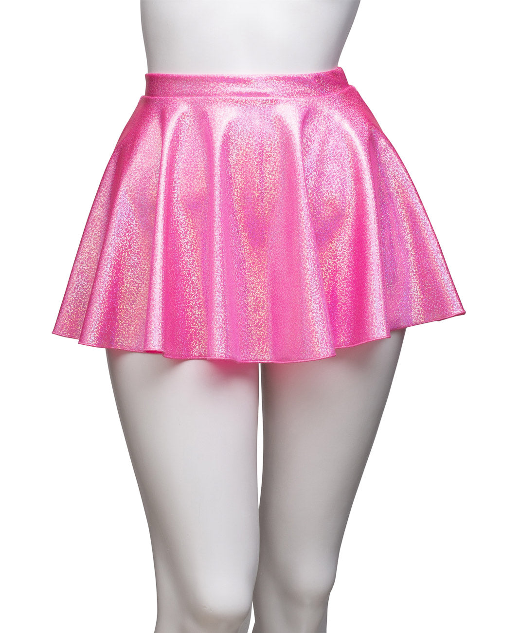 KDSK01 Girls and Women's Sparkly Hologram Pull On Circular Dance Skirt