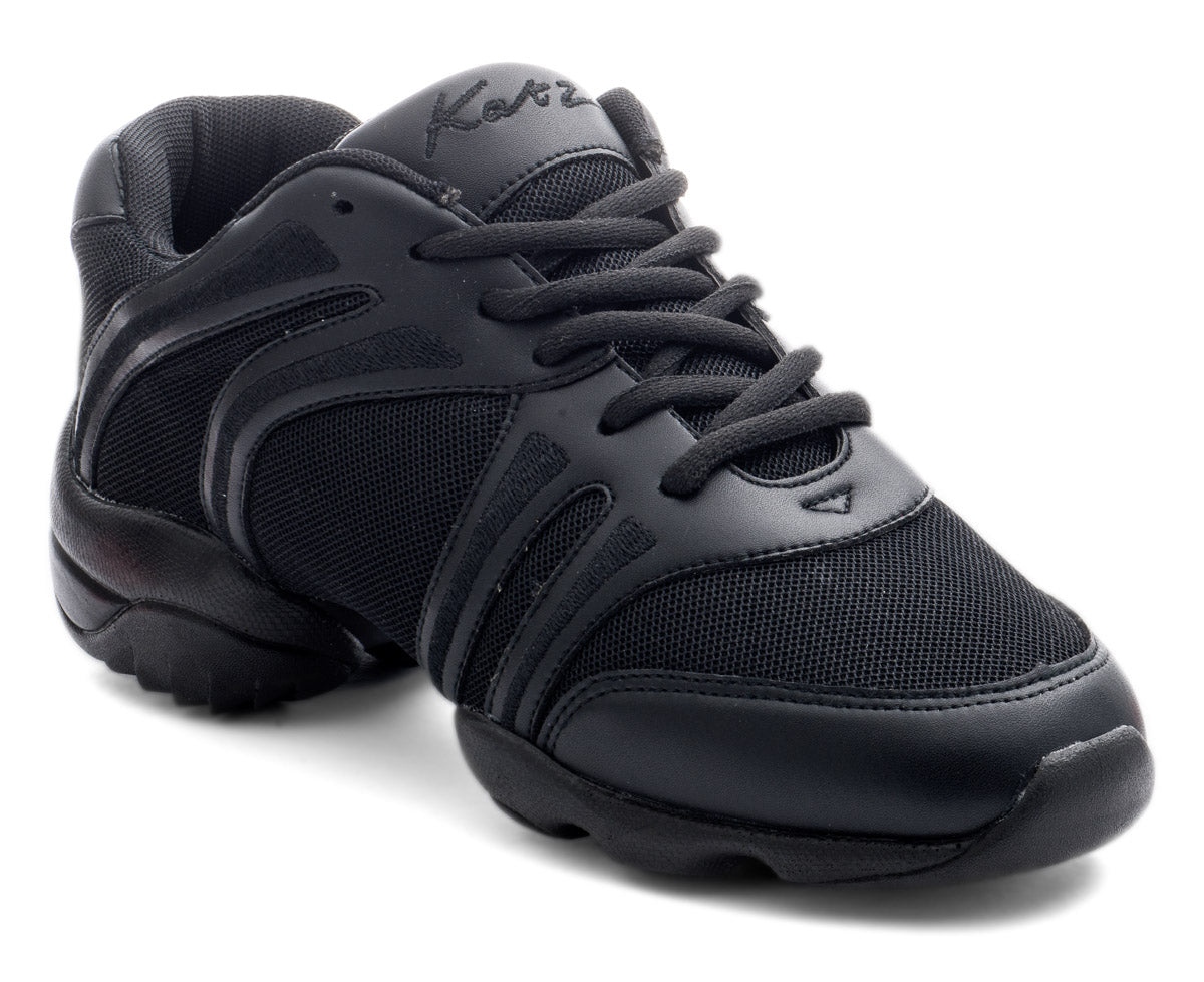 Black Lace Up Split Sole Jazz Dance Practice Shoes Sneakers Trainers