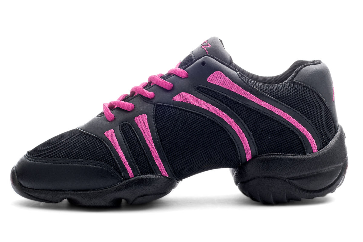 Black and Pink Lace Up Split Sole Jazz Dance Practice Shoes Sneakers Trainers