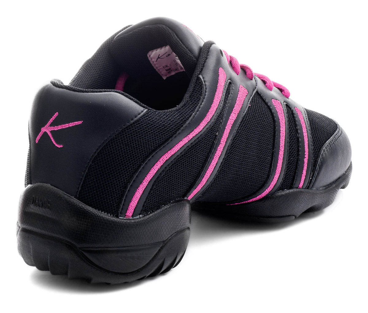 Black and Pink Lace Up Split Sole Jazz Dance Practice Shoes Sneakers Trainers