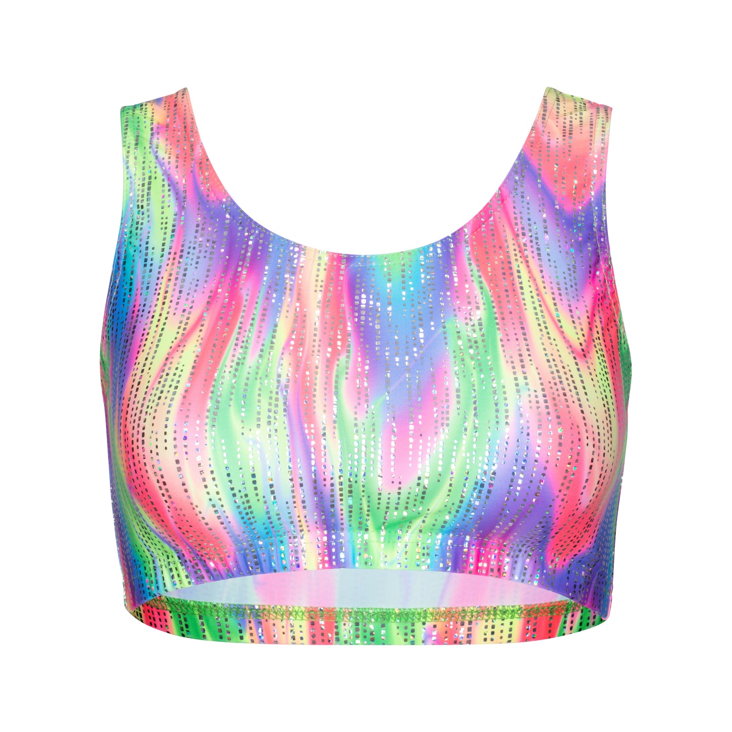 KCTN-6 All Colours and Sizes Variety Of Festival Multi Coloured Print Tank Back Dance Fitness Gym Crop Top