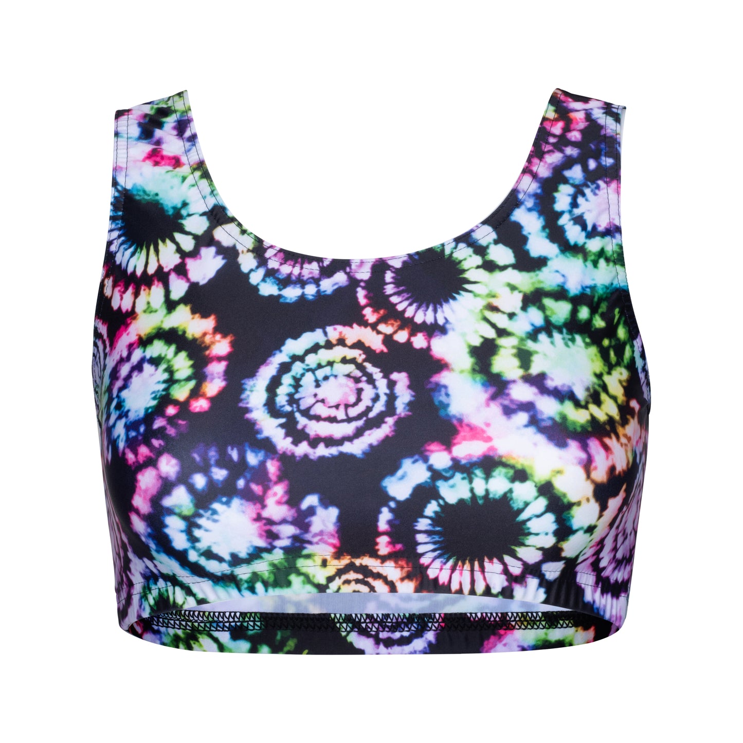 KCTN-5 All Colours and Sizes Variety Of Festival Multi Coloured Print Racer Back Dance Fitness Gym Crop Top