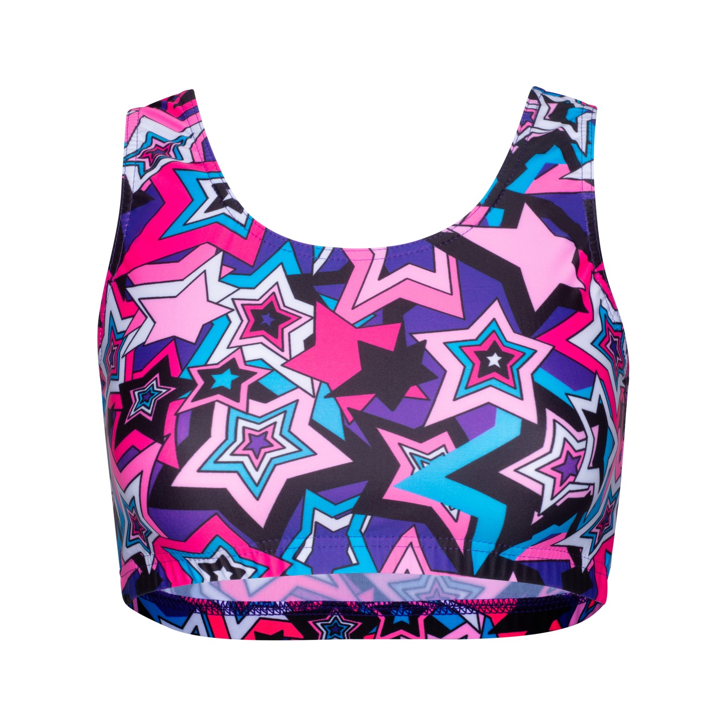 KCTN-6 All Colours and Sizes Variety Of Festival Multi Coloured Print Tank Back Dance Fitness Gym Crop Top