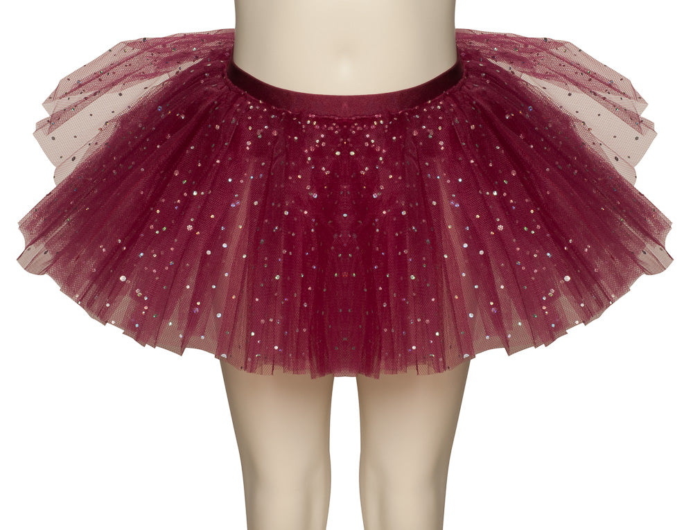Burgundy Premium SPARKLE Dance Ballet Tutu Skirt All Sizes