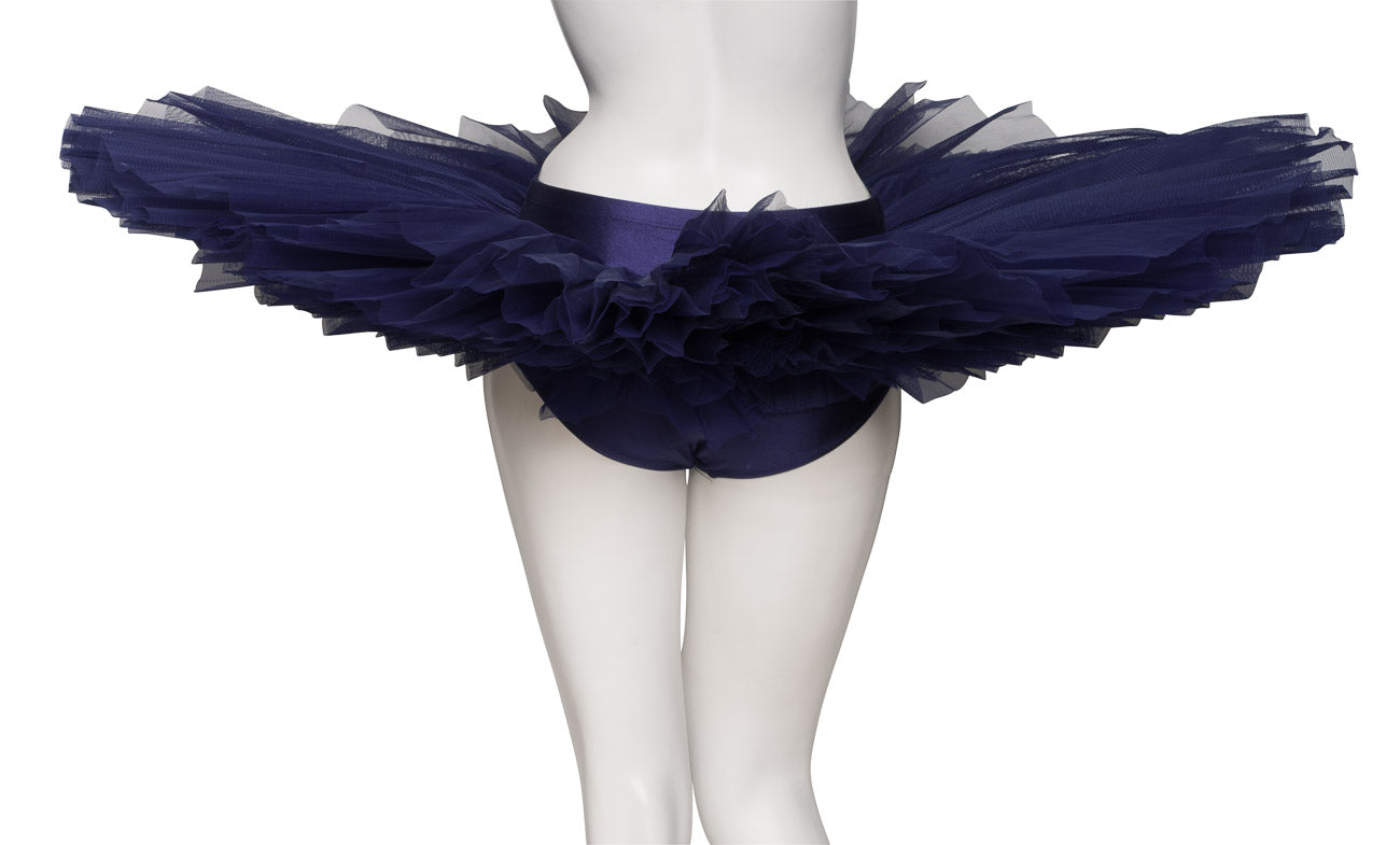 Girls Women's Navy Blue Premium Professional Dance Ballet Practise Pancake Plateau Tutu Skirt