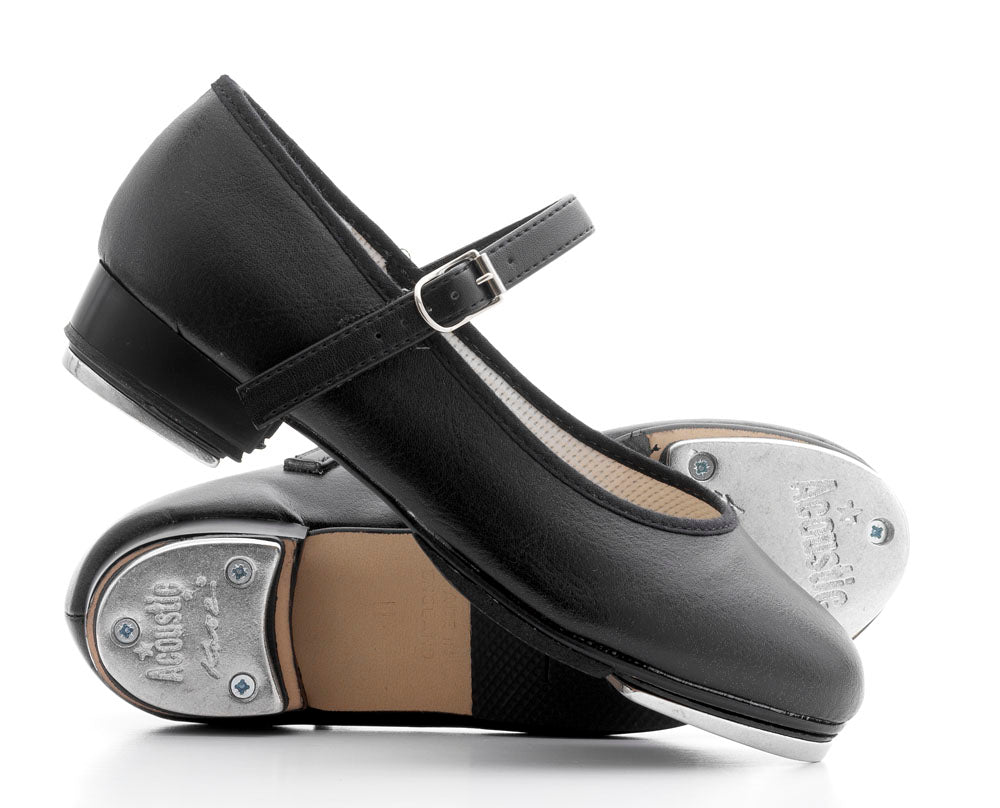 Black PU Bar Tap Dance Shoes With Heel and Toe Plates