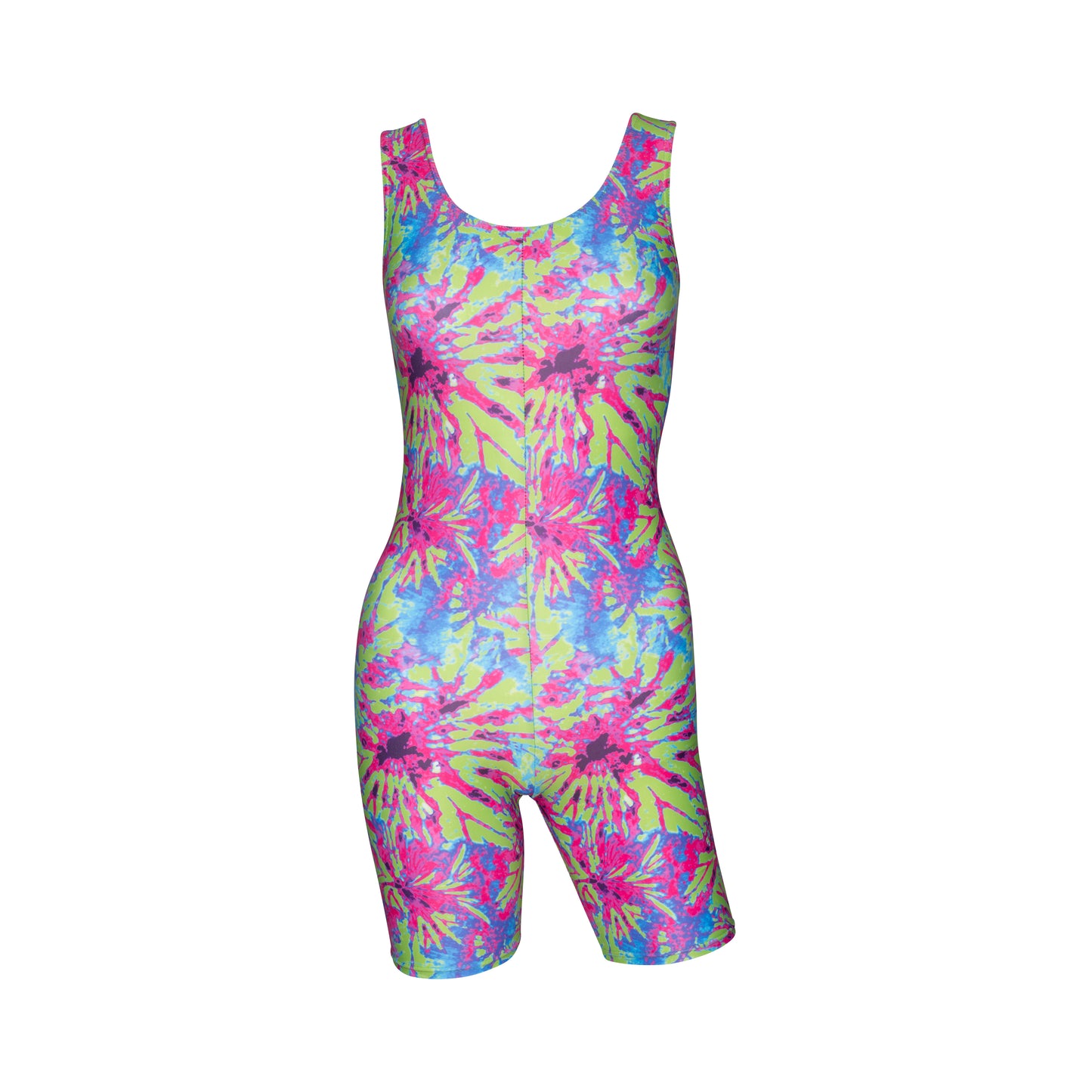 KDC018 Women's Girl's Variety Of Festival Multi Coloured Print Sleeveless Catsuit