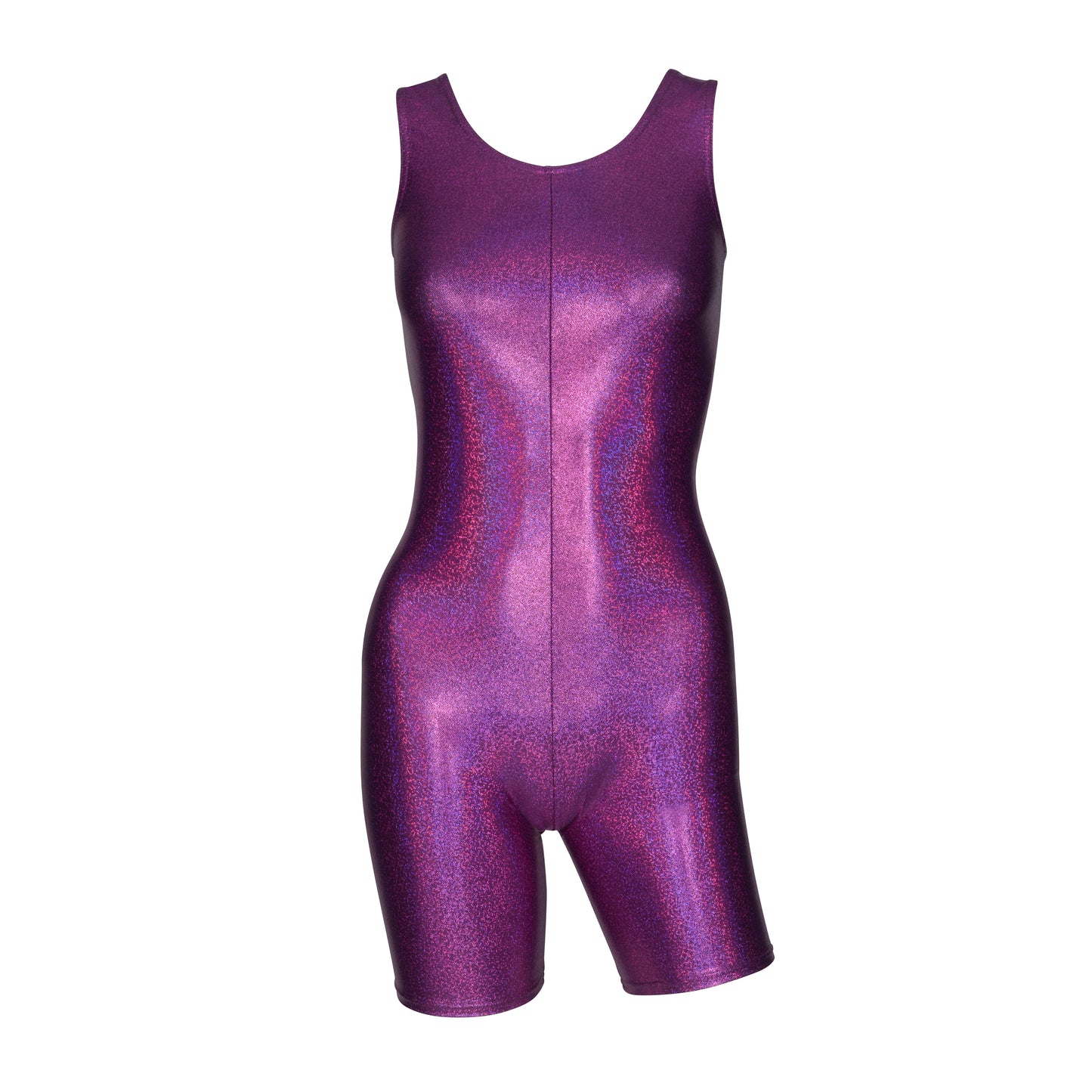 KDC018 All Colours SPARKLY HOLOGRAM Women's Girls Lycra Sleeveless Dance Catsuit Unitard