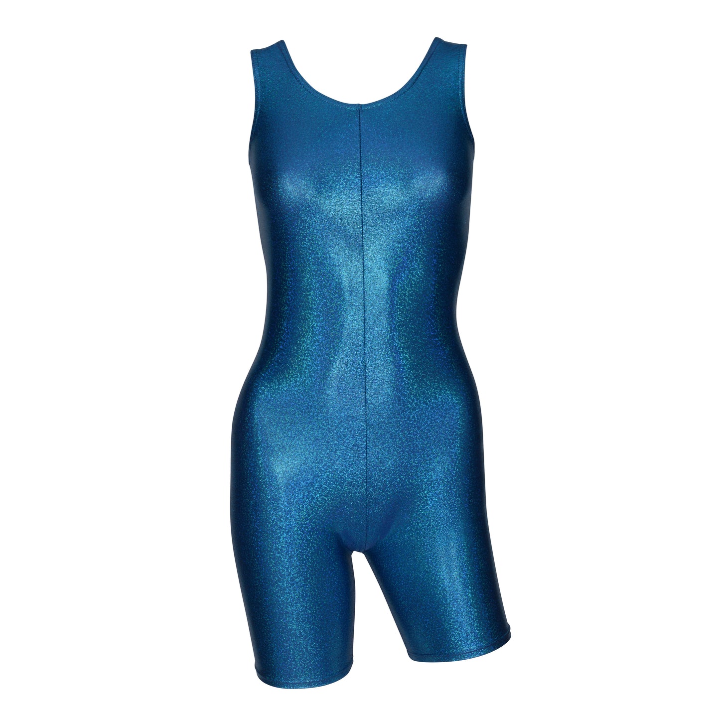 KDC018 All Colours SPARKLY HOLOGRAM Women's Girls Lycra Sleeveless Dance Catsuit Unitard