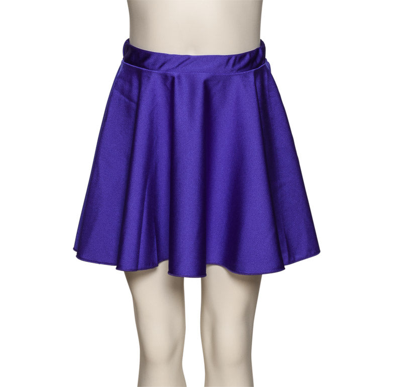 KDSK01 Girls All Colours Nylon Lycra Pull On Circular Dance Skirt