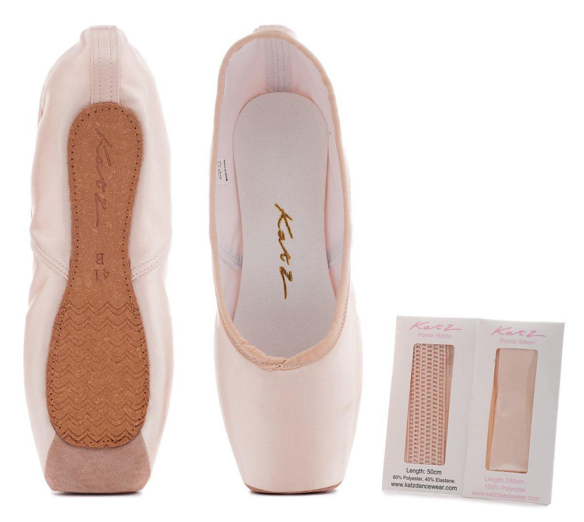 Pink Satin Professional Ballet Pointe Shoes Hard Shank Plain Suede Toe