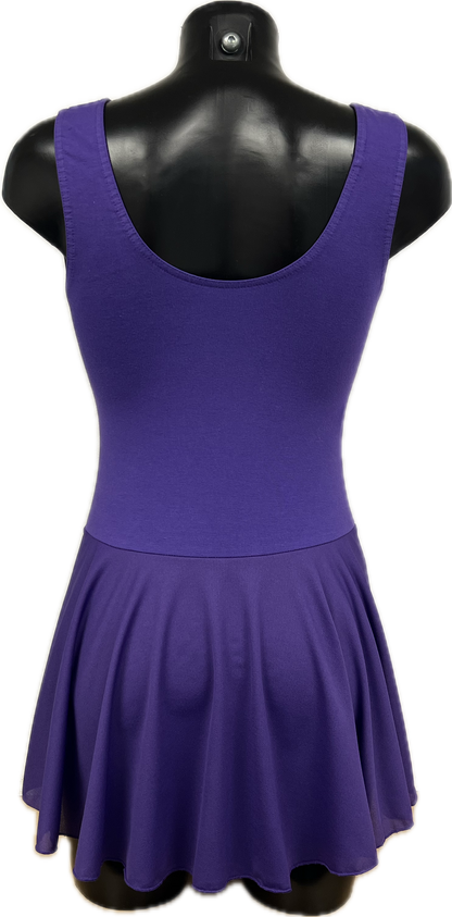 KDC041 Girls/Ladies Cotton Body Sleeveless Dress With Crepe Skirt Attached