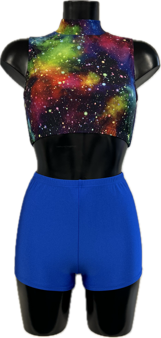 KCTN-7 CUSTOM-MADE All Colours Women's Girls Fabric Mix High Neck Crop Top