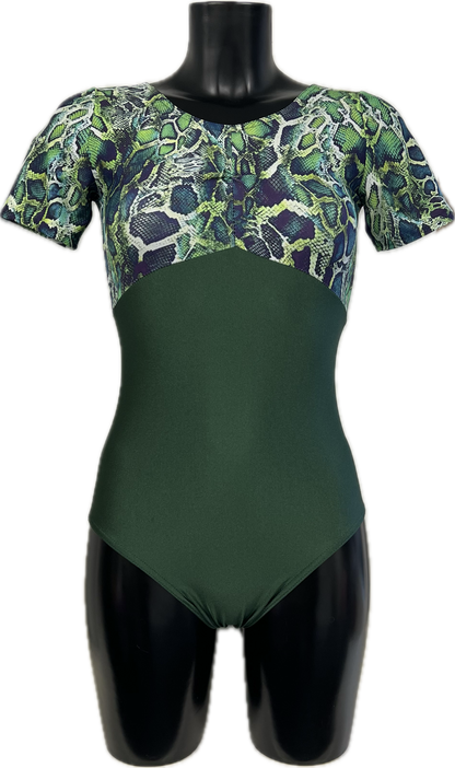 K2107 (KDC008) CUSTOM-MADE All Colours Women's Girls Lycra Short Sleeve Ruche Front Dance Leotard