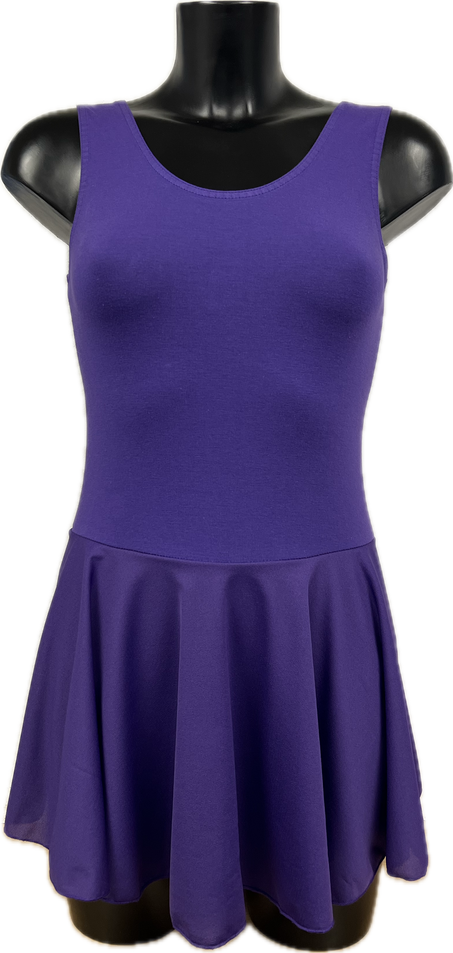 KDC041 Girls/Ladies Cotton Body Sleeveless Dress With Crepe Skirt Attached