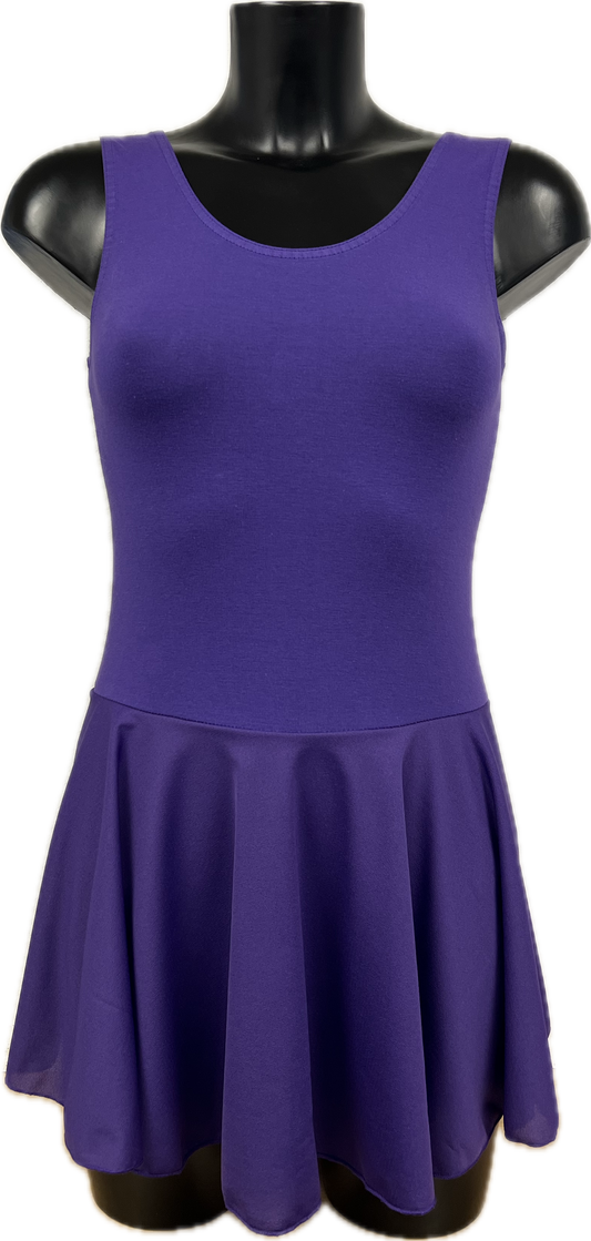 KDC041 Girls/Ladies Cotton Body Sleeveless Dress With Crepe Skirt Attached