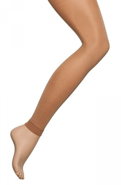 Girls Ladies 60 Denier Shimmer Dark Toast Tan Footless Ankle Ballet Dance Tights All Sizes