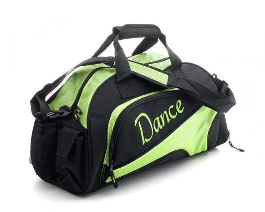 Medium Black & Sparkly Lime Green Dance Ballet Kit Holdall Sports Bag KB87