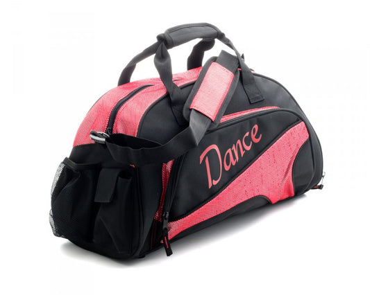 Medium Black & Sparkly Red Dance Ballet Kit Holdall Sports Bag KB92