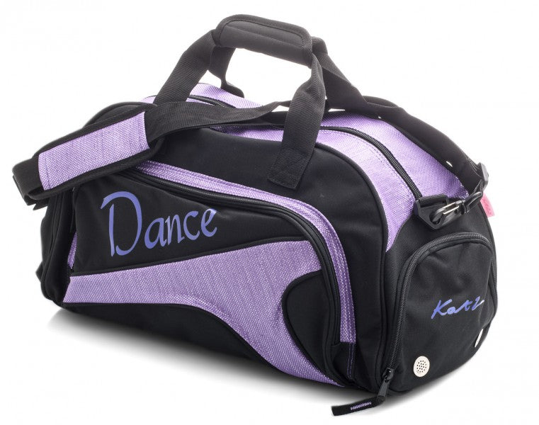 Medium Black & Sparkly Purple Dance Ballet Kit Holdall Sports Bag KB73