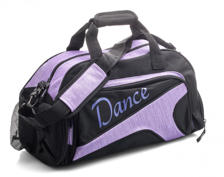 Medium Black & Sparkly Purple Dance Ballet Kit Holdall Sports Bag KB73