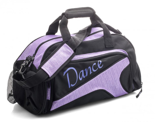 Medium Black & Sparkly Purple Dance Ballet Kit Holdall Sports Bag KB73