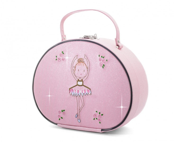 Girls Pink Sparkly Shimmer Ballerina Dance Ballet Vanity Case Bag KB102