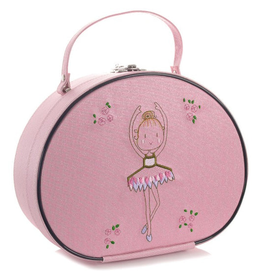 Girls Pink Sparkly Shimmer Ballerina Dance Ballet Vanity Case Bag KB102
