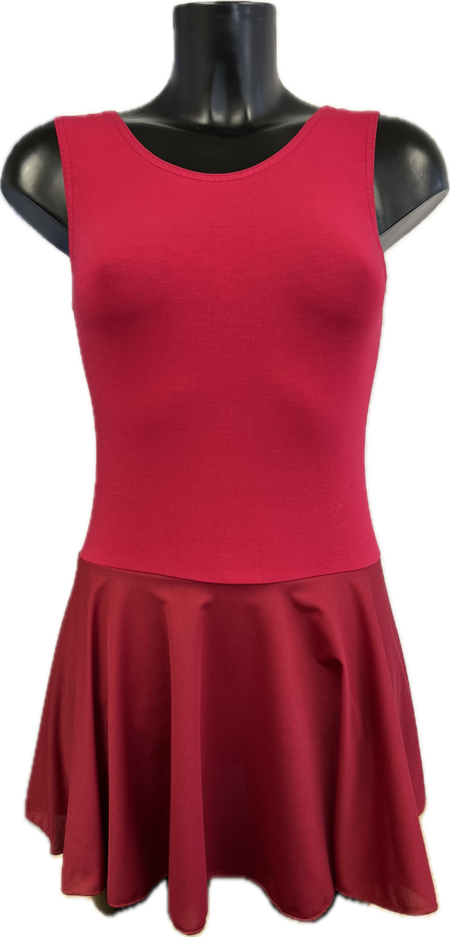 KDC041 Girls/Ladies Cotton Body Sleeveless Dress With Crepe Skirt Attached