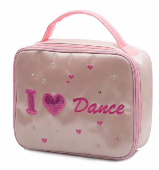 Girls Pink Satin School Ballet I Love Dance Shoe Lunch Box Hand Bag By Katz KB64