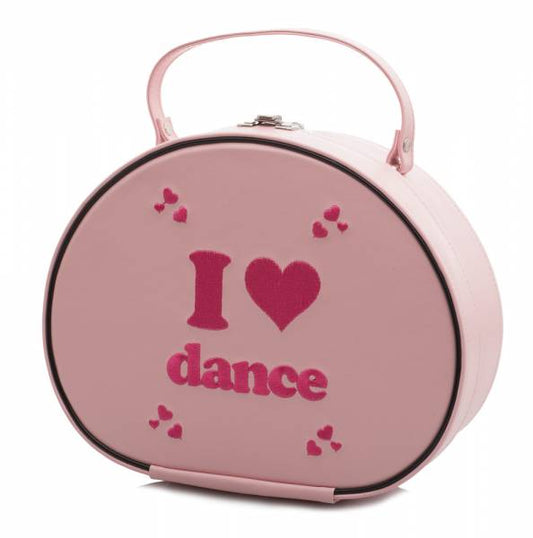 Girls Pink Ballet Tap I Love Dance Hand Vanity Case Bag By Katz Dancewear KB67 (SECONDS)