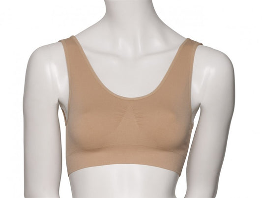 Ladies Nude Seamless Sports Dance Ballet Bra Top