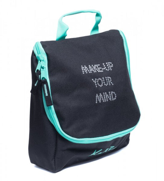 Girls Ladies Black And Turquoise Dance Ballet Tap Make Up Cosmetic Bag KB70A