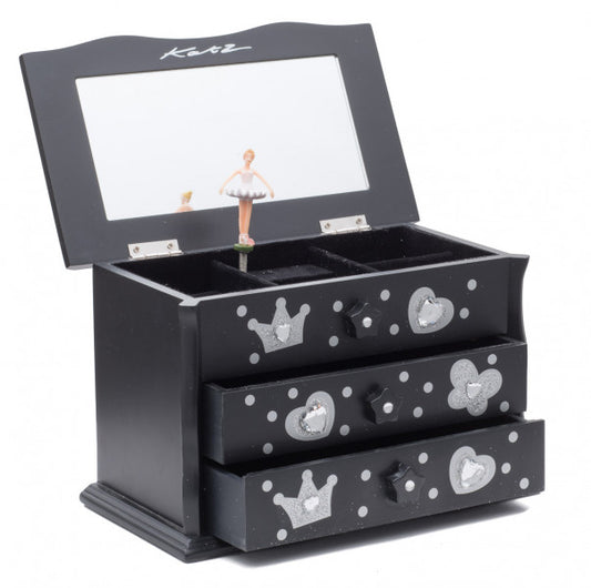 Black Wooden Jewellery Box JB-05