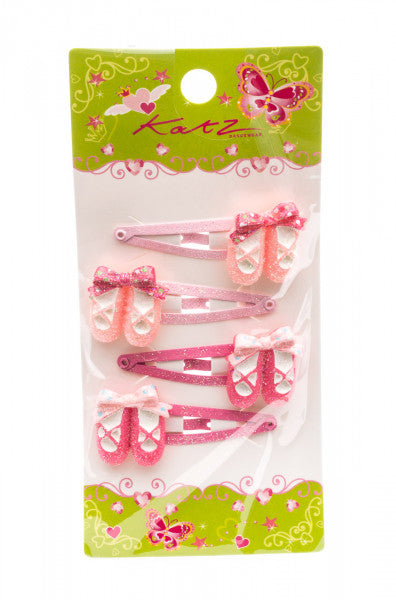 4 Pack Of Girls Pink Ballet Shoes Dance Hairclips Gifts HA-02
