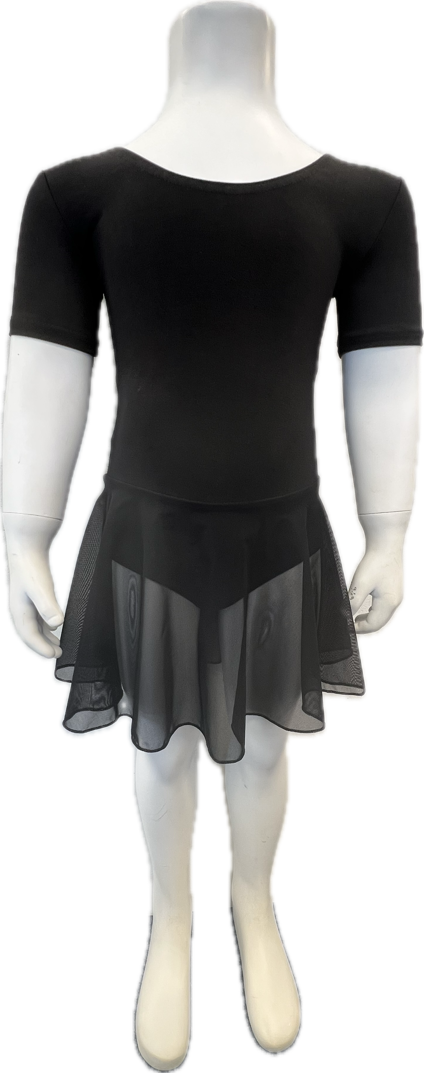 KDC034 Girls Cotton Body Short Sleeve Dress With Net Skirt