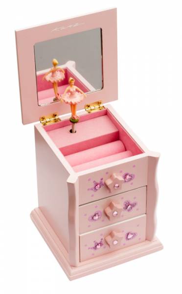 Pink Ballerina Wooden Music Jewellery Box Christmas Birthday JB12