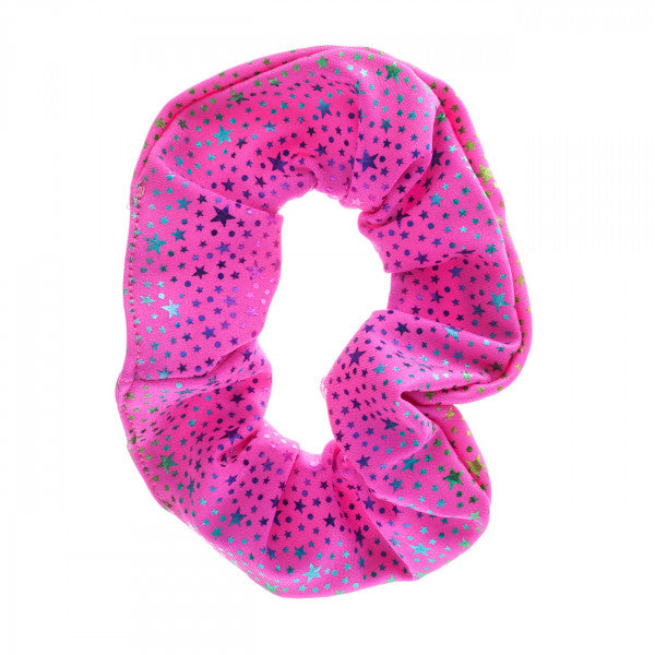 All Colours Star Print Ladies Girls Lycra Dance Hair Scrunchie