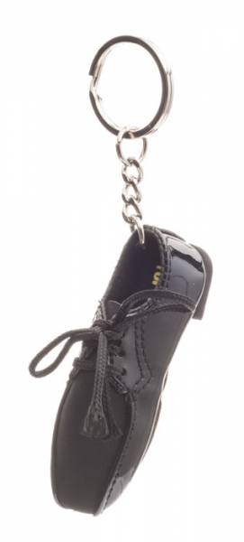Mens Black Patent Topline Ballroom Dance Shoe Keyring KR19