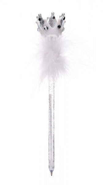 White Tiara Crown Fluffy Pen PN-3471
